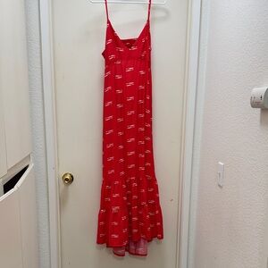 a new day Red fish Patterned Maxi Dress